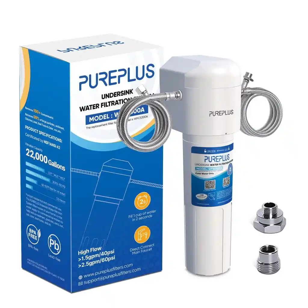 Recommended under-sink water filter system installed beneath kitchen sink providing advanced filtration for clean, safe, and great-tasting drinking water at home