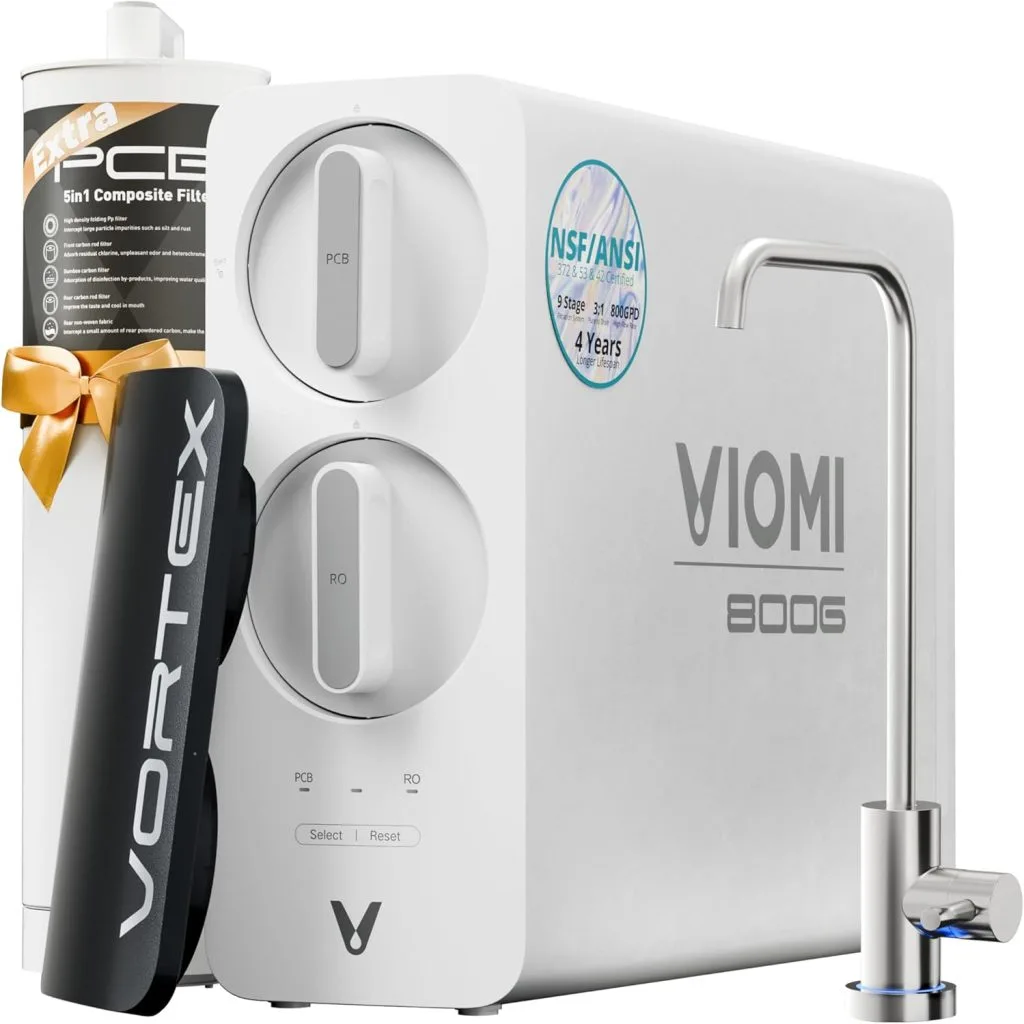 VIOMI 800G Reverse Osmosis System A trusted home model that removes chlorine, lead, arsenic, and fluoride