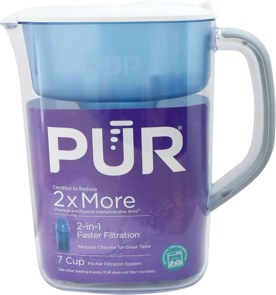 PUR 7-Cup Water Filter Pitcher PPT700 with built-in filter for clean and improved tasting drinking water