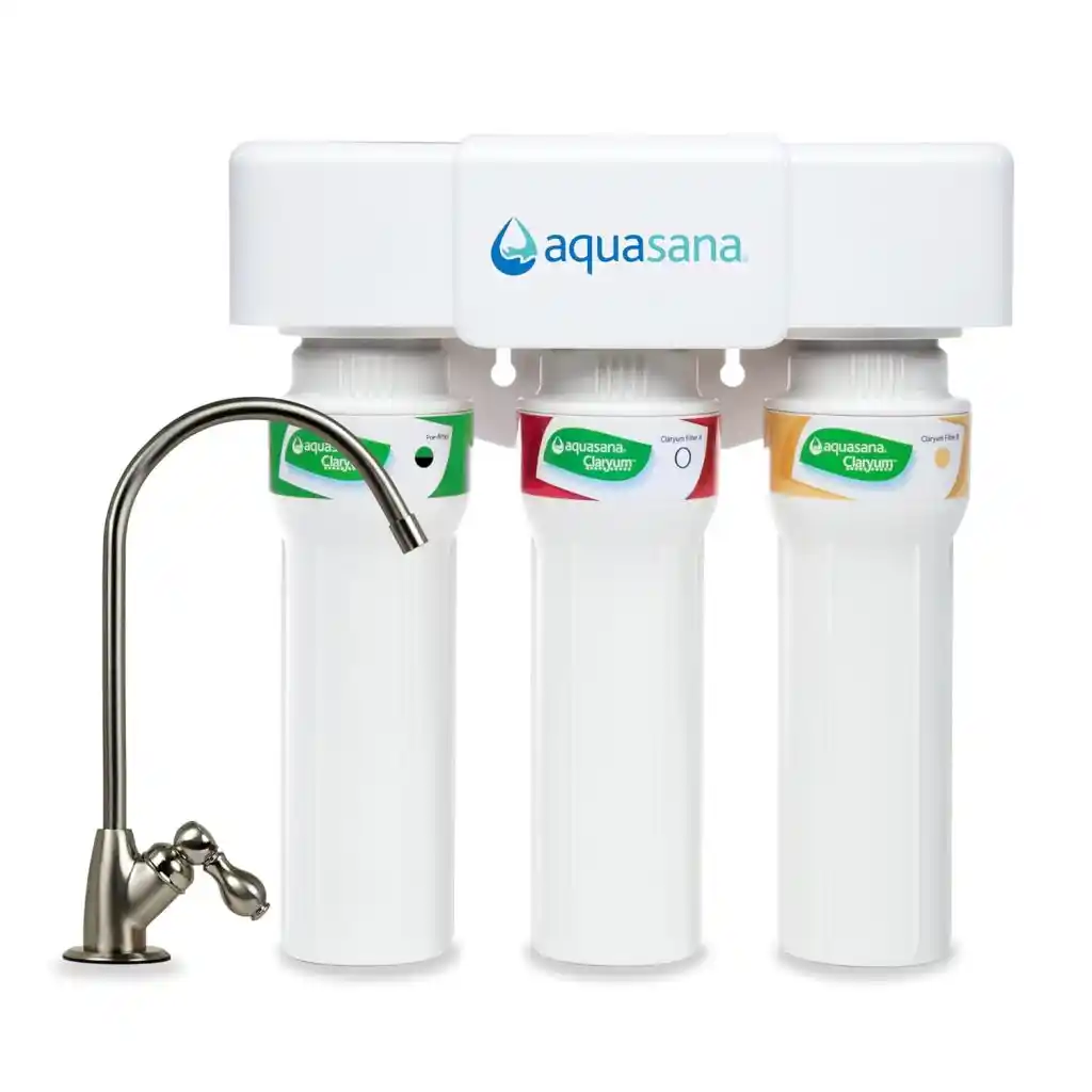 Aquasana Claryum 3-Stage Max Flow Under Sink Filter (AQ-5300+.55) under-sink water filter system with 3-stage Claryum filtration technology, high-flow performance, and clean drinking water for kitchen use.