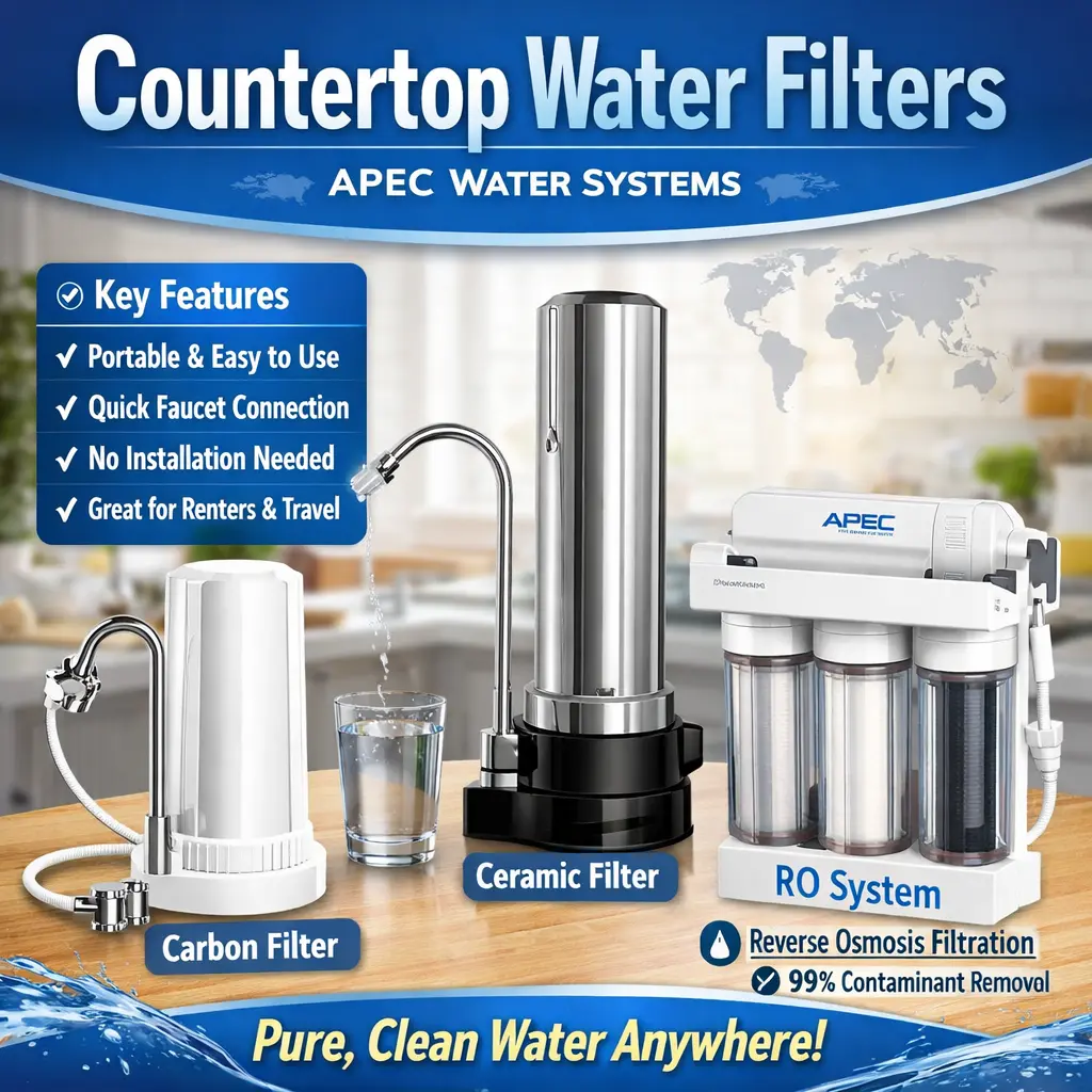 Countertop water filtration systems