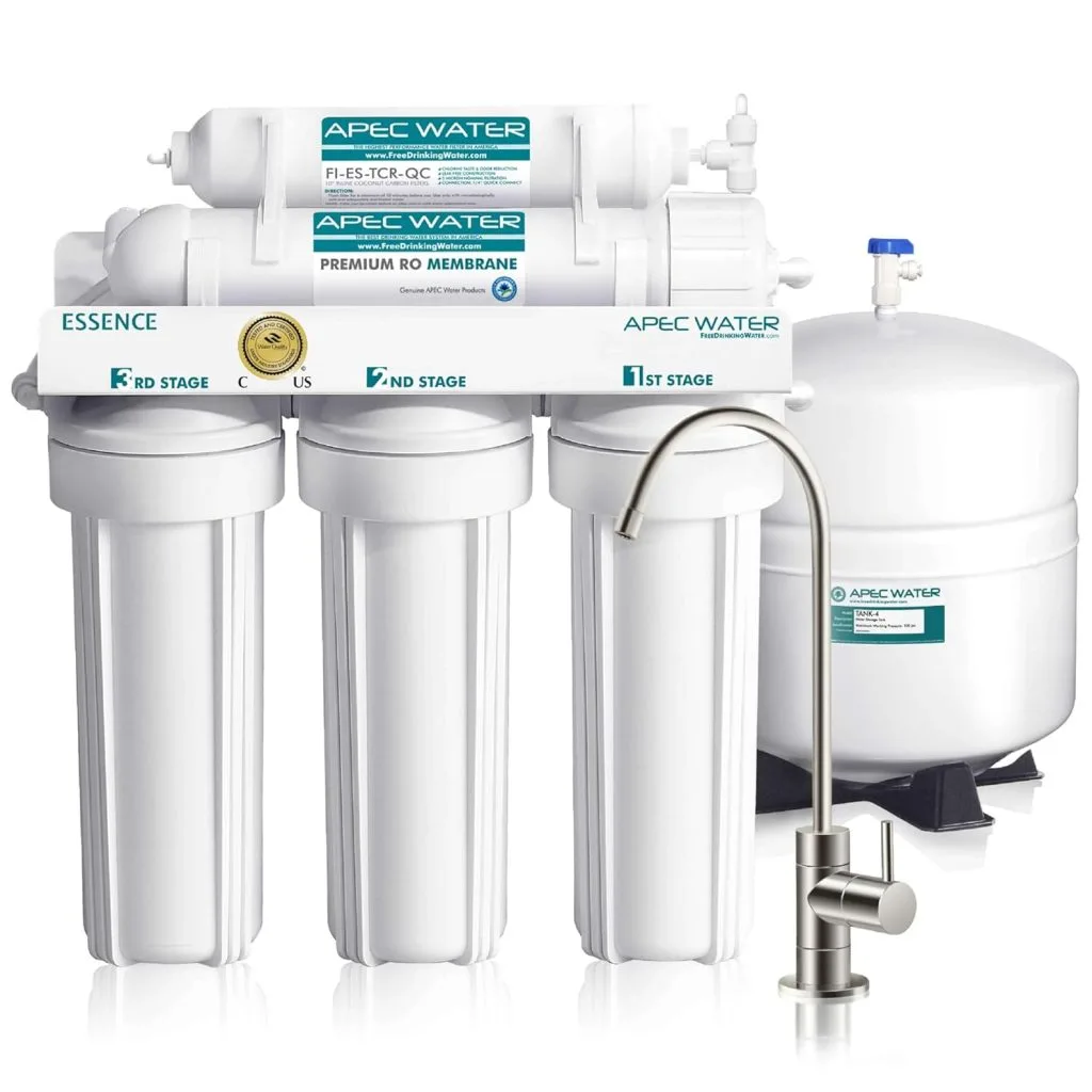 APEC ROES-50 Essence Series 5-stage reverse osmosis water filter system for high-purity drinking water.