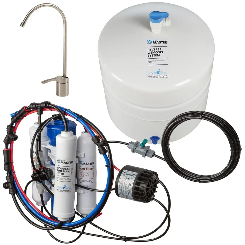 Home Master TMHP-L HydroPerfection reverse osmosis water filter system with 9-stage filtration, UV sterilization, and remineralization for ultra-pure drinking water