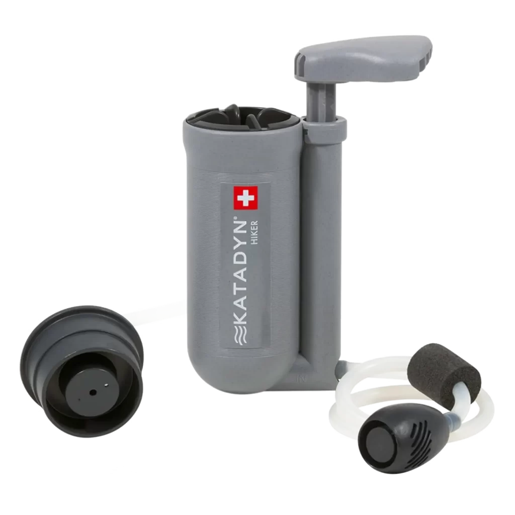 Katadyn Hiker portable microfilter water purification unit.