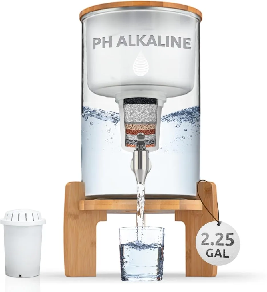 pH Recharge glass alkaline water filter dispenser for clean and mineral-rich drinking water