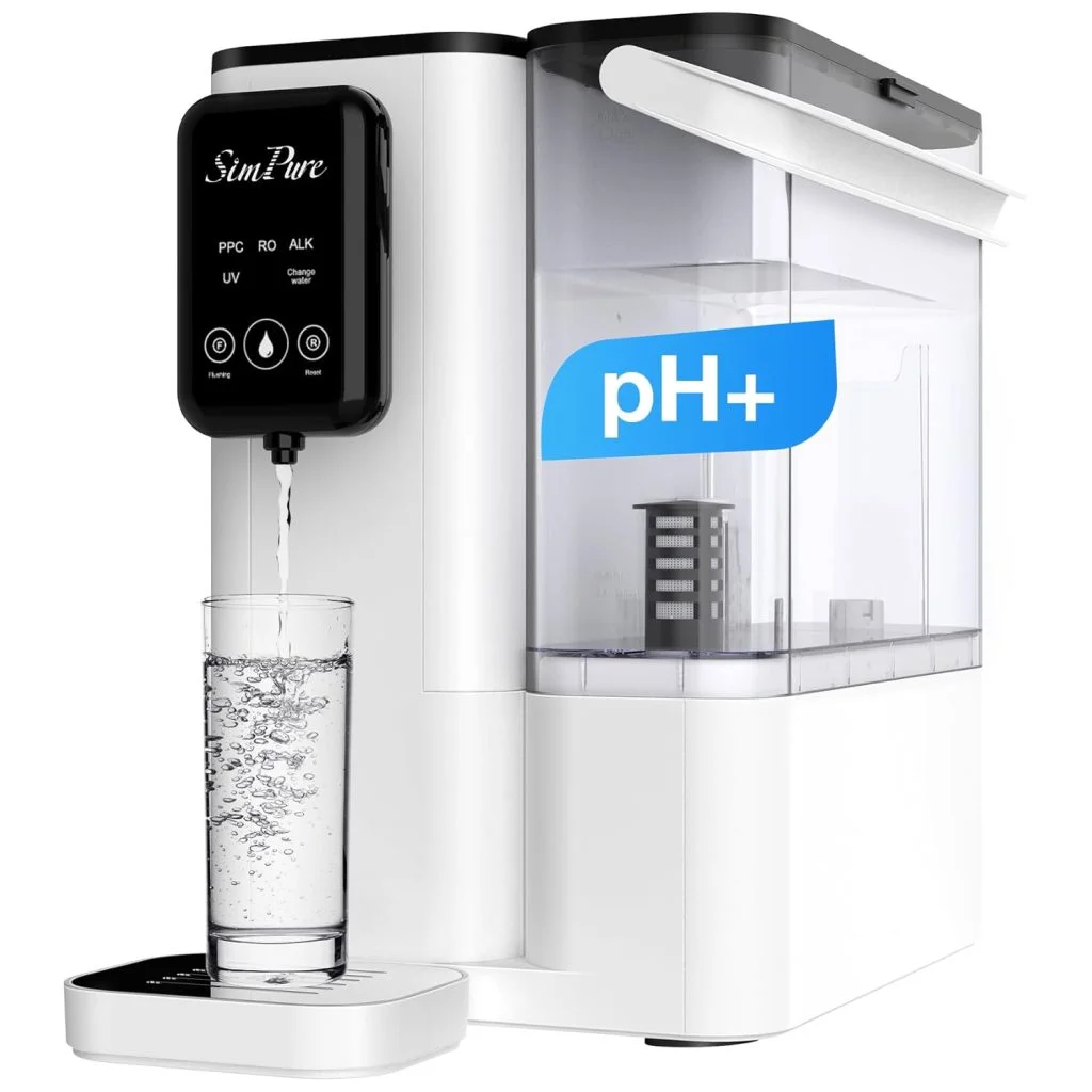 SimPure Y9A UV countertop reverse osmosis water filter system with UV purification and multi-stage filtration for safe, clean drinking water