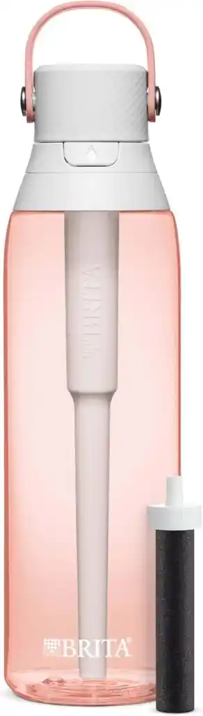 Brita Premium 26 oz Filtering Water Bottle with built-in filter for clean and portable drinking water on the go.