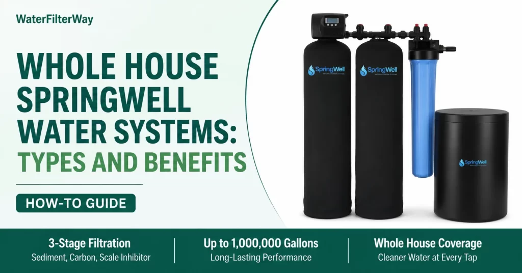 Whole house SpringWell water filter system with clean water benefits