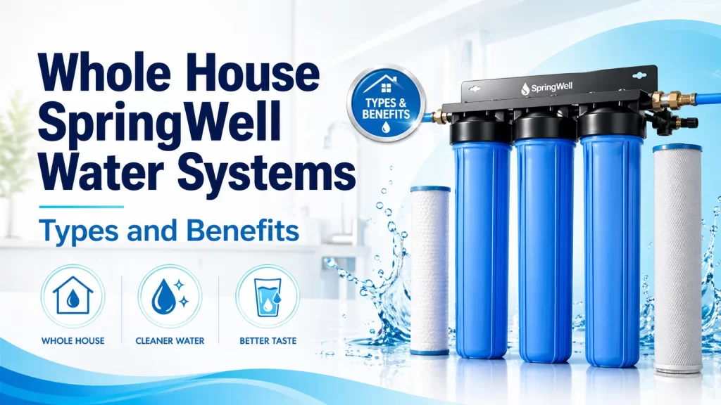 Whole house SpringWell water filter system with clean water benefits
