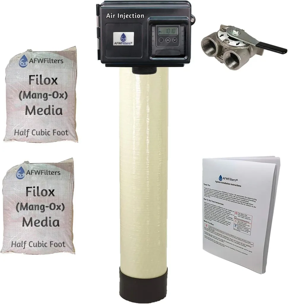 AFWFilters Platinum Air Injection Iron and Sulfur Removal Filter System for reducing iron, sulfur odors, manganese, and well water contaminants throughout the home