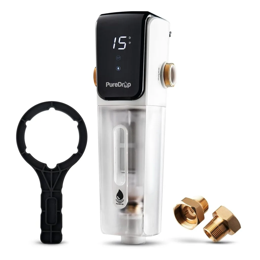 PureDrop PDR-ARB50WSP Spin Down Sediment Water Filter for removing sand, rust, and sediment