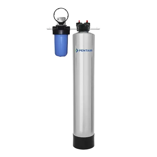 Pentair Pelican PC1000-P whole house carbon water filter system for homes with 4-6 bathrooms, delivering up to 15 GPM water filtration for chlorine, taste, and odor reduction.