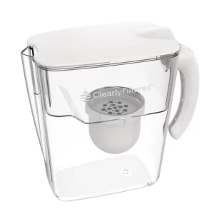 Clearly Filtered PV-3 water filter pitcher removing fluoride, PFAS, lead, and 365 contaminants using affinity filtration technology