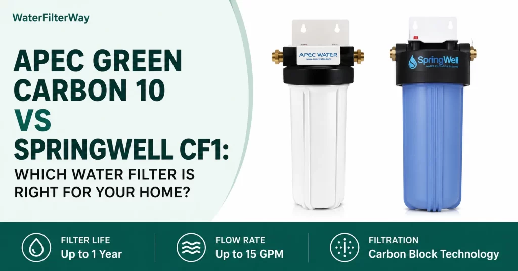 Comparison of APEC Green Carbon 10 and SpringWell CF1 water filter systems