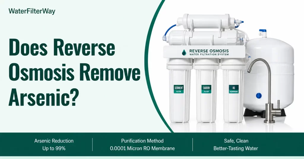 Reverse osmosis water filtration system illustrating effective arsenic removal with high-performance RO membrane technology.