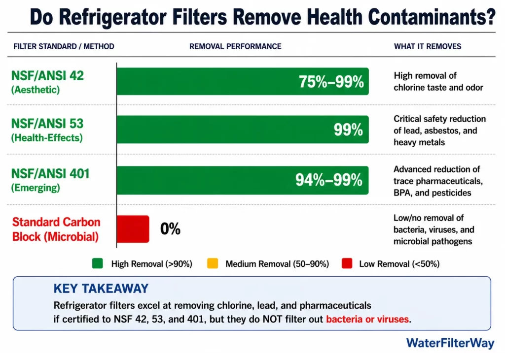 Do Refrigerator Water Filters Remove Health Contaminants?