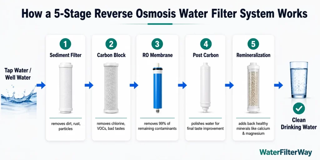 How a 5-Stage Reverse Osmosis Water Filter Works