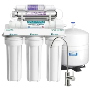 APEC ROES-PHUV75 7-stage reverse osmosis system with UV sterilizer.