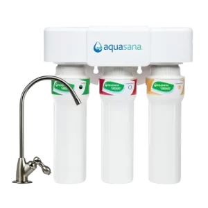Aquasana under sink water filter removing PFAS, lead, and chlorine