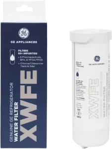 GE XWFE genuine refrigerator water replacement filter.