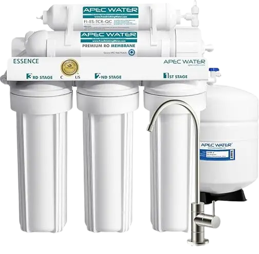APEC ROES-50 Essence Series 5-Stage Under-Sink Reverse Osmosis Water Filter System, 50 GPD, WQA Certified