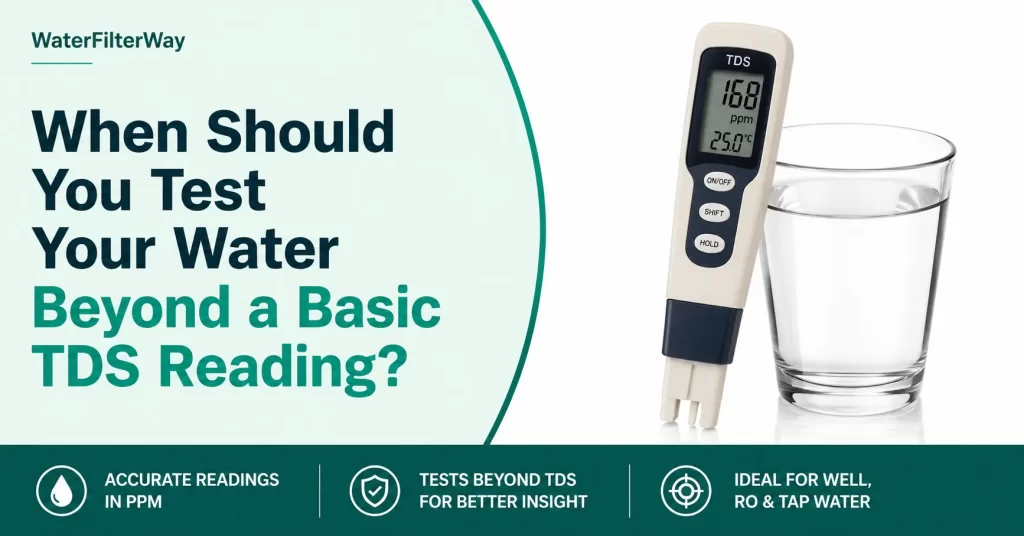 When should you test your water beyond a basic TDS reading with a TDS meter and water glass