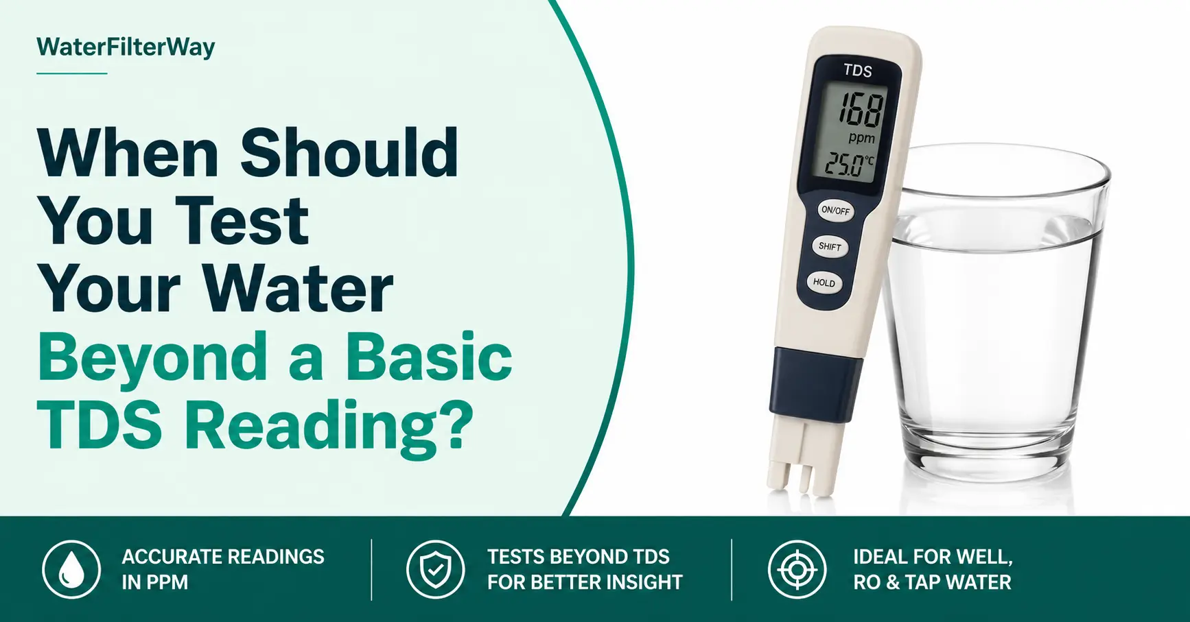 When should you test your water beyond a basic TDS reading with a TDS meter and water glass